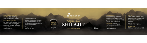 Sie sehen eine Packung NUTRILAGO® Supreme Shilajit 30 g – 100 % reiner Shilajit-Extrakt, Produktbild: 02 NUTRILAGO® Supreme Shilajit 30 g – 100 % reiner Shilajit-Extrakt, A-Nr.: 6130790 - 02
