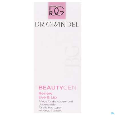 Sie sehen eine Packung Dr.grandel Beauty Gen Renew Eye +lip 40759 15ml, Produktbild: 01 Dr.grandel Beauty Gen Renew Eye +lip 40759 15ml, A-Nr.: 5894953 - 01
