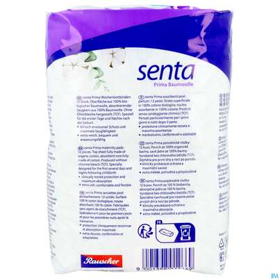 Monatshygiene Binden Senta Prima Baumwolle 12st, A-Nr.: 5959380 - 05