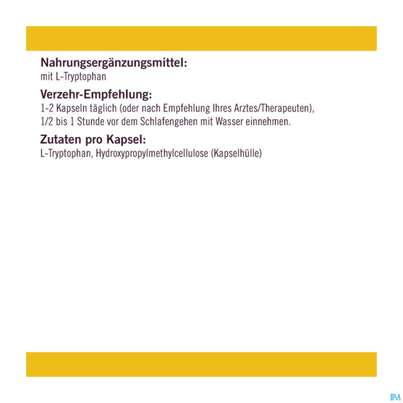 Sie sehen eine Packung Nemvitalis Tryptophan Pro Kapseln L-tryptophan 60st, Produktbild: 03 Nemvitalis Tryptophan Pro Kapseln L-tryptophan 60st, A-Nr.: 4851551 - 03