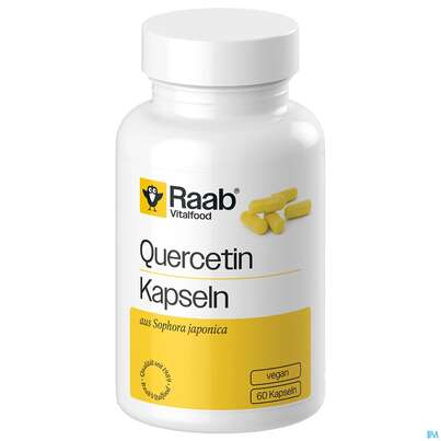 Sie sehen eine Packung Quercetin Kapseln Raab 60st, Produktbild: 02 Quercetin Kapseln Raab 60st, A-Nr.: 5870906 - 02
