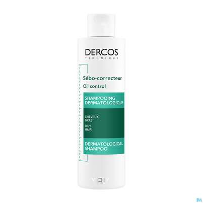 Sie sehen eine Packung Shampoon Vichy Dercos Talgregulierend 200ml, Produktbild: 01 Shampoon Vichy Dercos Talgregulierend 200ml, A-Nr.: 1855376 - 01