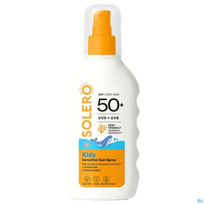 Sie sehen eine Packung Sonnenprodukte Solero Spray/kids/sensitiv Spf50+ 200ml, Produktbild: 02 Sonnenprodukte Solero Spray/kids/sensitiv Spf50+ 200ml, A-Nr.: 5917447 - 02