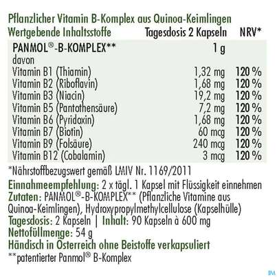 Sie sehen eine Packung Vitamin B-kapseln Komplex Anatis Aus Quinoa 90st, Produktbild: 03 Vitamin B-kapseln Komplex Anatis Aus Quinoa 90st, A-Nr.: 4314758 - 03