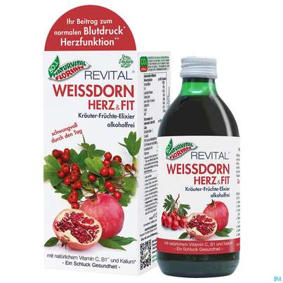 Weissdorn Herz+fit Granatapfel Revital Alkoholfrei Kraeuter Fruechte 330ml, A-Nr.: 3725790 - 02