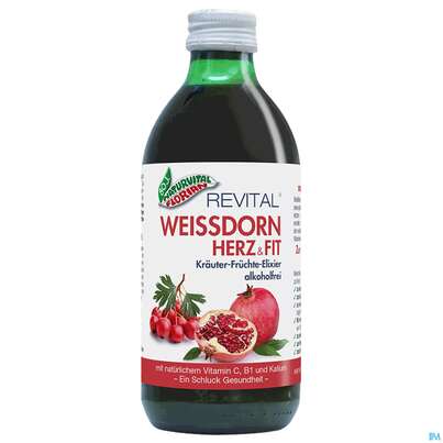 Weissdorn Herz+fit Granatapfel Revital Alkoholfrei Kraeuter Fruechte 330ml, A-Nr.: 3725790 - 03