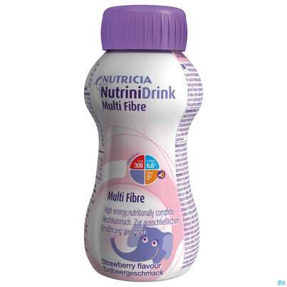 Sie sehen eine Packung Nutrini/drink Flasche Multifibre 200ml Erdbeere 24st, Produktbild: 02 Nutrini/drink Flasche Multifibre 200ml Erdbeere 24st, A-Nr.: 3274620 - 02