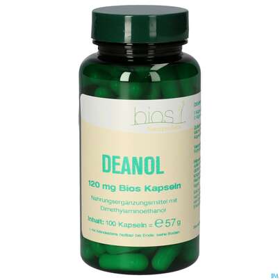 Sie sehen eine Packung Bios Deanol 120mg 100 Kapseln, Produktbild: 01 Bios Deanol 120mg 100 Kapseln, A-Nr.: 4315924 - 01