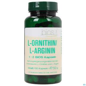Bios l-ornithin/l-arginin 1:2 100 Kapseln, A-Nr.: 3892192 - 01