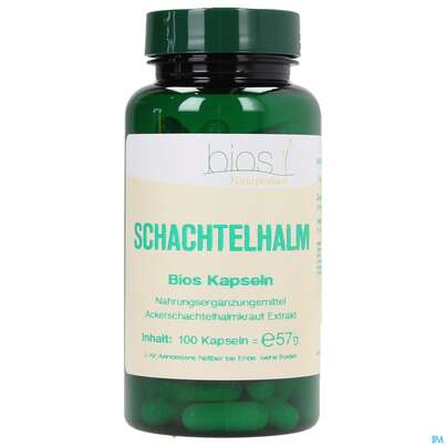 Sie sehen eine Packung Bios Schachtelhalm 100 Kapseln, Produktbild: 01 Bios Schachtelhalm 100 Kapseln, A-Nr.: 3893151 - 01