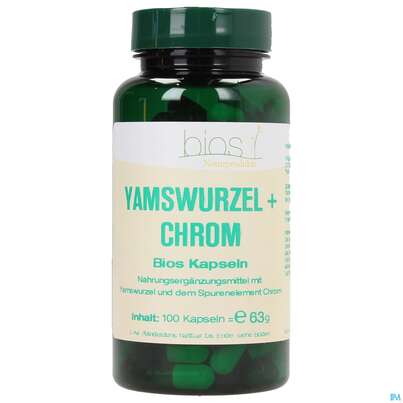 Sie sehen eine Packung Bios Yamswurzel + Chrom 100 Kapseln, Produktbild: 01 Bios Yamswurzel + Chrom 100 Kapseln, A-Nr.: 3893642 - 01