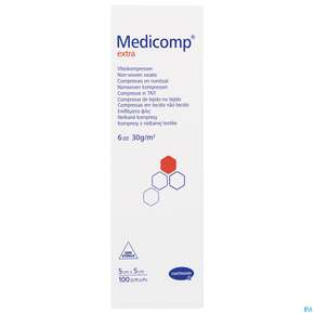Kompressen Medicomp/extra Vliesstoff 6fach Unsteril 5x 5cm 100st, A-Nr.: 1652087 - 01