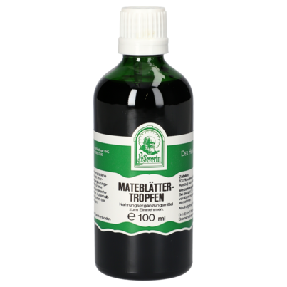 Sie sehen eine Packung MATEBLAETTER TROPFEN 100 ML, Produktbild: 01 MATEBLAETTER TROPFEN 100 ML, A-Nr.: 4376848 - 01