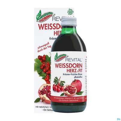 Weissdorn Herz+fit Granatapfel Revital Alkoholfrei Kraeuter Fruechte 330ml, A-Nr.: 3725790 - 05