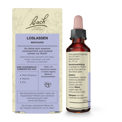 Sie sehen eine Packung Bach®- Blütenmischung LOSLASSEN, Produktbild: 02 Bach®- Blütenmischung LOSLASSEN, A-Nr.: 6146710 - 02