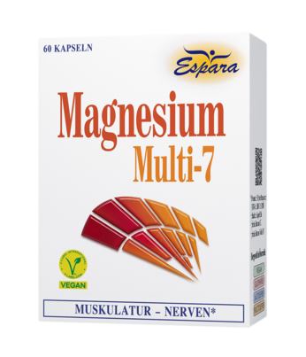 Sie sehen eine Packung Magnesium Multi-7 Kapseln, Produktbild: 01 Magnesium Multi-7 Kapseln, A-Nr.: 6147922 - 01