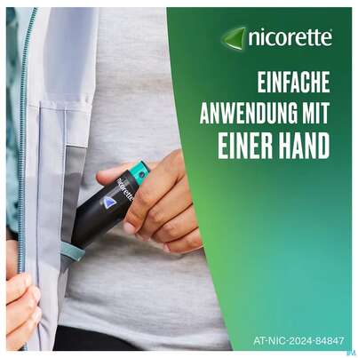 Sie sehen eine Packung Nicorette Spray 1mg/spruehstoss Z.anw.i.d.mundhoehle lösung Mint 1st, Produktbild: 04 Nicorette Spray 1mg/spruehstoss Z.anw.i.d.mundhoehle lösung Mint 1st, A-Nr.: 3916136 - 04