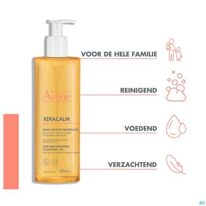 Sie sehen eine Packung Avène Xeracalm A.d Rückfettendes Reinigungsöl 400ml, Produktbild: 13 Avène Xeracalm A.d Rückfettendes Reinigungsöl 400ml, A-Nr.: 5607356 - 13