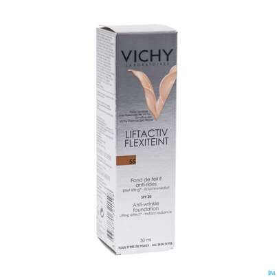 Sie sehen eine Packung Vichy Liftactiv/flexiteint Make Up Teint Nr 55 Bron 30ml, Produktbild: 10 Vichy Liftactiv/flexiteint Make Up Teint Nr 55 Bron 30ml, A-Nr.: 3392325 - 10