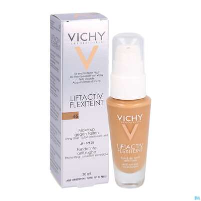 Sie sehen eine Packung Vichy Liftactiv/flexiteint Make Up Teint Nr 55 Bron 30ml, Produktbild: 15 Vichy Liftactiv/flexiteint Make Up Teint Nr 55 Bron 30ml, A-Nr.: 3392325 - 15