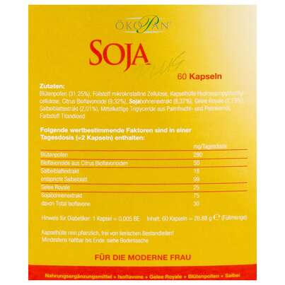 Sie sehen eine Packung Soja Plus Kapseln Oekopan 60st, Produktbild: 04 Soja Plus Kapseln Oekopan 60st, A-Nr.: 3049159 - 04