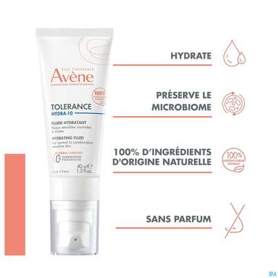 Sie sehen eine Packung Avene Tolerance/hydra-10 Fluid 40ml, Produktbild: 14 Avene Tolerance/hydra-10 Fluid 40ml, A-Nr.: 5675659 - 14