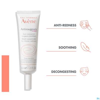 Sie sehen eine Packung Avene Antirougeurs Fort/stark Intensivpflege 30ml, Produktbild: 17 Avene Antirougeurs Fort/stark Intensivpflege 30ml, A-Nr.: 2571623 - 17