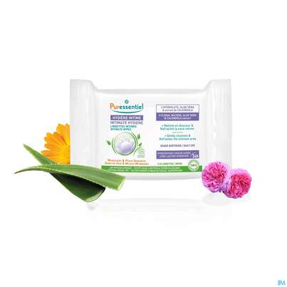 Sie sehen eine Packung Puressentiel Intimpflege Tuecher 25st, Produktbild: 06 Puressentiel Intimpflege Tuecher 25st, A-Nr.: 5839285 - 06