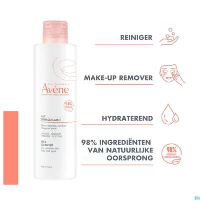 Sie sehen eine Packung Avene Basispflege Reinigungsmilch Neu 200ml, Produktbild: 13 Avene Basispflege Reinigungsmilch Neu 200ml, A-Nr.: 5724145 - 13