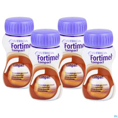 Sie sehen eine Packung Fortimel/compact/2.4 125ml Vitalflasche Schokolade 4st, Produktbild: 04 Fortimel/compact/2.4 125ml Vitalflasche Schokolade 4st, A-Nr.: 3817807 - 04