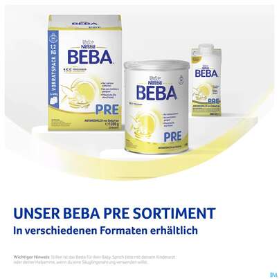 Sie sehen eine Packung Beba Pre Von Geburt An 14507912 1 Stu 800g, Produktbild: 05 Beba Pre Von Geburt An 14507912 1 Stu 800g, A-Nr.: 2680921 - 05