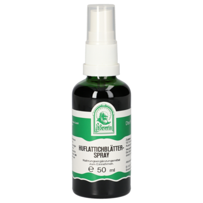 Sie sehen eine Packung HUFLATTICHBLAETTER SPRAY 50 ML, Produktbild: 01 HUFLATTICHBLAETTER SPRAY 50 ML, A-Nr.: 5444463 - 01