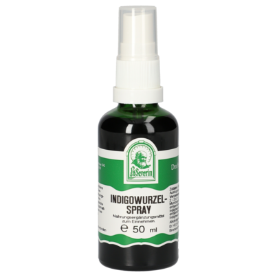 Sie sehen eine Packung INDIGOWURZEL SPRAY 50 ML, Produktbild: 01 INDIGOWURZEL SPRAY 50 ML, A-Nr.: 4566282 - 01