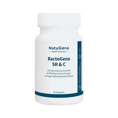 Sie sehen eine Packung NatuGena BactoGena SR & C Kapseln, Produktbild: 01 NatuGena BactoGena SR & C Kapseln, A-Nr.: 6040331 - 01