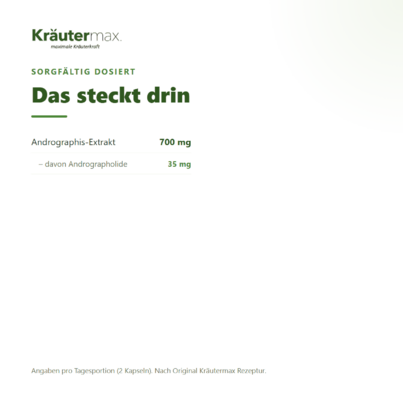 Sie sehen eine Packung Andrographis Kapseln 700mg 60 Stueck, Produktbild: 03 Andrographis Kapseln 700mg 60 Stueck, A-Nr.: 5414203 - 03
