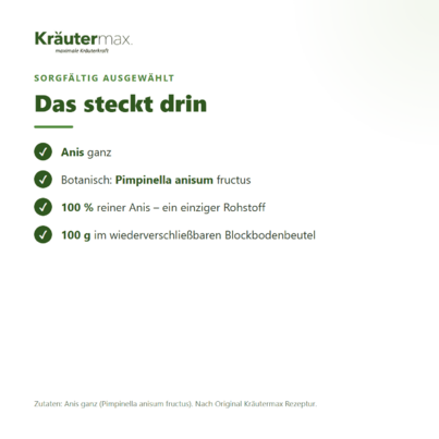 Sie sehen eine Packung Anis Tee 100 g, Produktbild: 03 Anis Tee 100 g, A-Nr.: 6031473 - 03