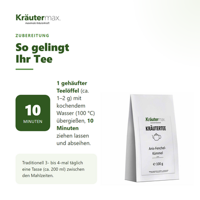 Sie sehen eine Packung Anis-Fenchel-Kuemmel Tee 100 g, Produktbild: 04 Anis-Fenchel-Kuemmel Tee 100 g, A-Nr.: 6017148 - 04