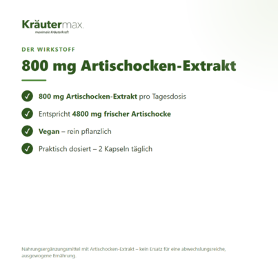Sie sehen eine Packung Artischockenextrakt Kapseln 60 Stück, Produktbild: 02 Artischockenextrakt Kapseln 60 Stück, A-Nr.: 5678936 - 02