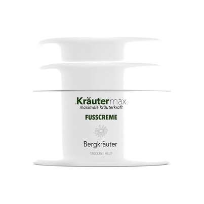 Sie sehen eine Packung Bergkräuter Fusscreme 100 ml, Produktbild: 01 Bergkräuter Fusscreme 100 ml, A-Nr.: 5942221 - 01