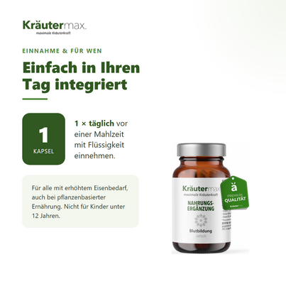 Sie sehen eine Packung Blutbildung Eisen mit Vitamin C Kapseln 90 Stück, Produktbild: 04 Blutbildung Eisen mit Vitamin C Kapseln 90 Stück, A-Nr.: 4887721 - 04