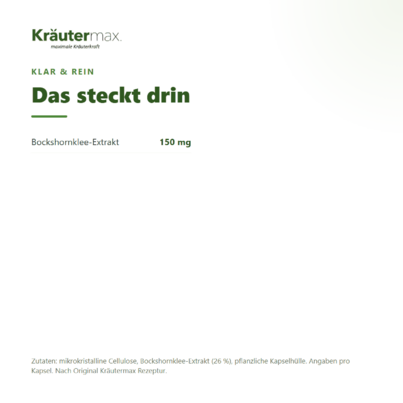 Sie sehen eine Packung Bockshornklee Kapseln 60 Stück, Produktbild: 03 Bockshornklee Kapseln 60 Stück, A-Nr.: 4849293 - 03