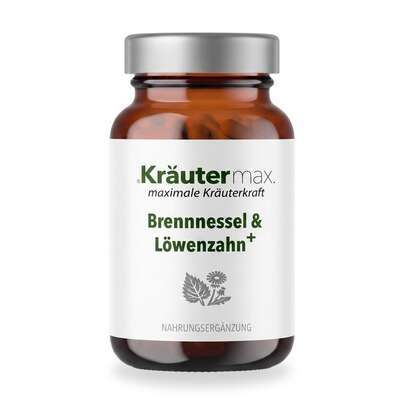 Sie sehen eine Packung Brennnessel und Löwenzahn+ Kapseln 60 Stück, Produktbild: 01 Brennnessel und Löwenzahn+ Kapseln 60 Stück, A-Nr.: 6129887 - 01