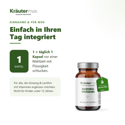 Ginseng und Lecithin+ Kapseln 60 Stück, A-Nr.: 5921785 - 04