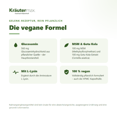 Glucosamin+ vegan Kapseln 60 Stück, A-Nr.: 6129924 - 02