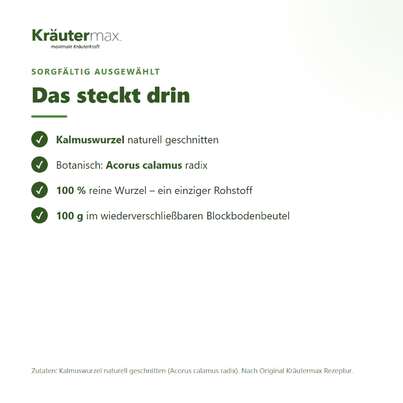 Sie sehen eine Packung Kalmus Tee 100 g, Produktbild: 03 Kalmus Tee 100 g, A-Nr.: 4608572 - 03
