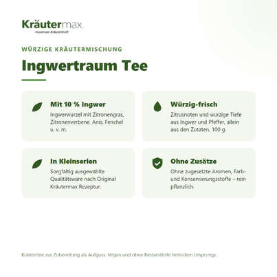 Sie sehen eine Packung Ingwertraum Tee 100 g, Produktbild: 02 Ingwertraum Tee 100 g, A-Nr.: 6017504 - 02