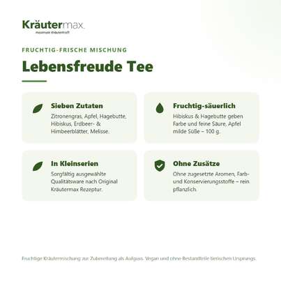 Sie sehen eine Packung Lebensfreude Tee 100 g, Produktbild: 02 Lebensfreude Tee 100 g, A-Nr.: 6017556 - 02