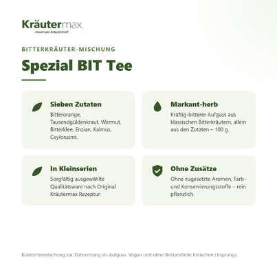 Sie sehen eine Packung Spezial BIT Tee 100 g, Produktbild: 02 Spezial BIT Tee 100 g, A-Nr.: 6032107 - 02