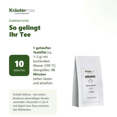 Sie sehen eine Packung Wasser Marsch Tee 100 g, Produktbild: 04 Wasser Marsch Tee 100 g, A-Nr.: 6032136 - 04