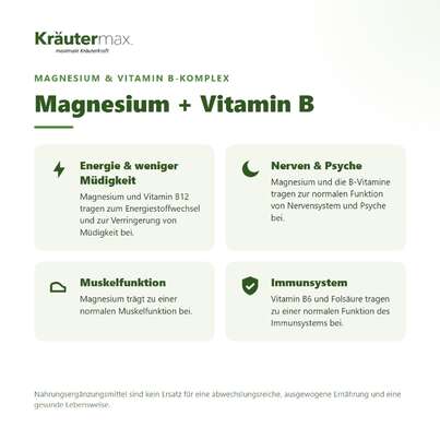 Magnesium mit Vitamin B Komplex Kapseln 60 Stück, A-Nr.: 5746419 - 02